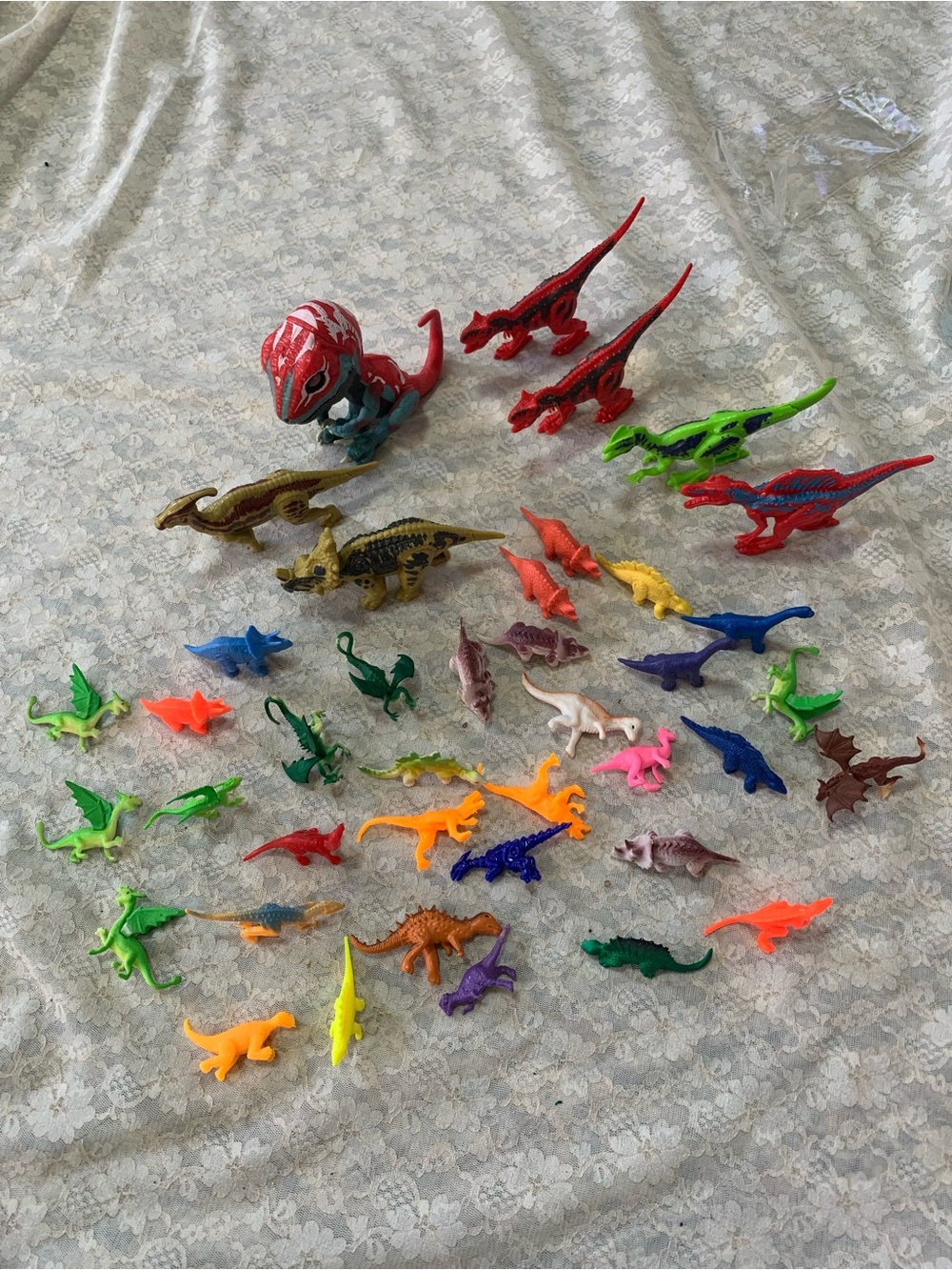 Bulk Plastic Dinosaur Toy Figures Lot 40 Piece Assorted Mini Dinosaurs & Dragons